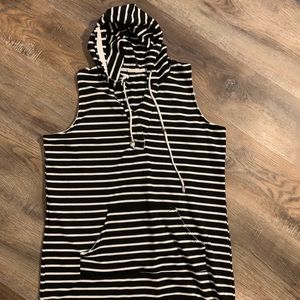 Black and white BE hooded sweater dress